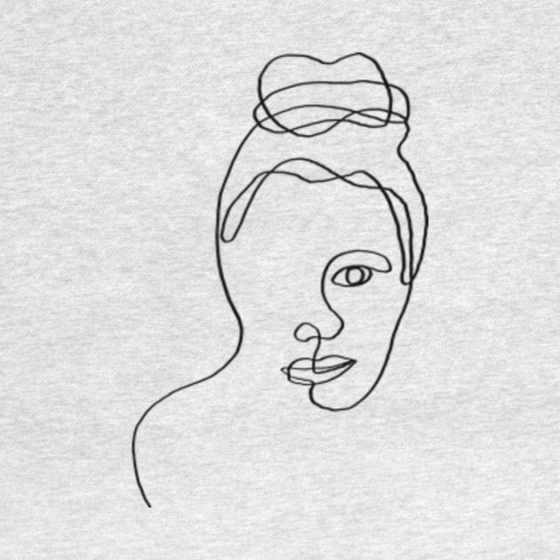 Women with braid abstract one art by Doodle Intent